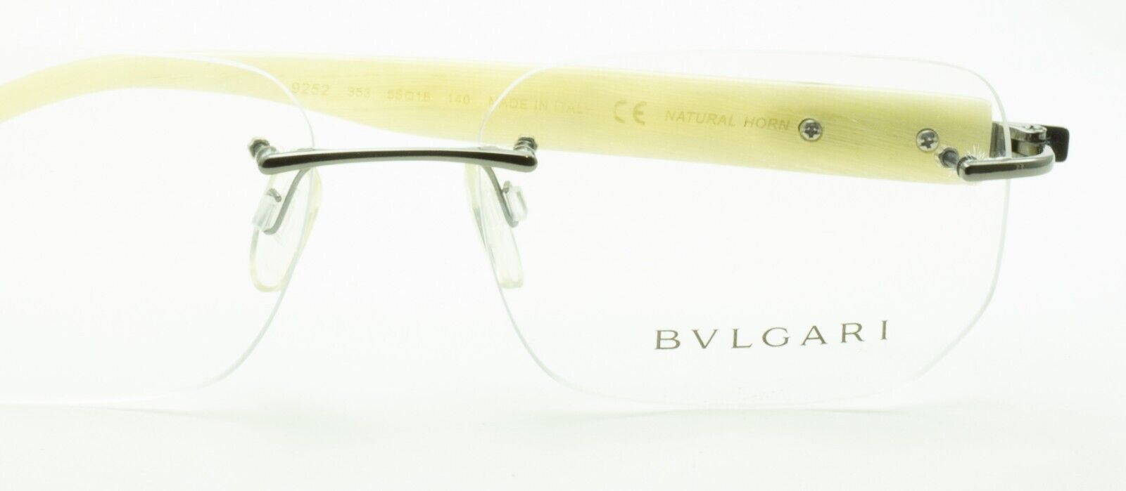 BVLGARI 9252 353 55mm Natural Horn Eyewear RX Optical Glasses FRAMES NEW - Italy