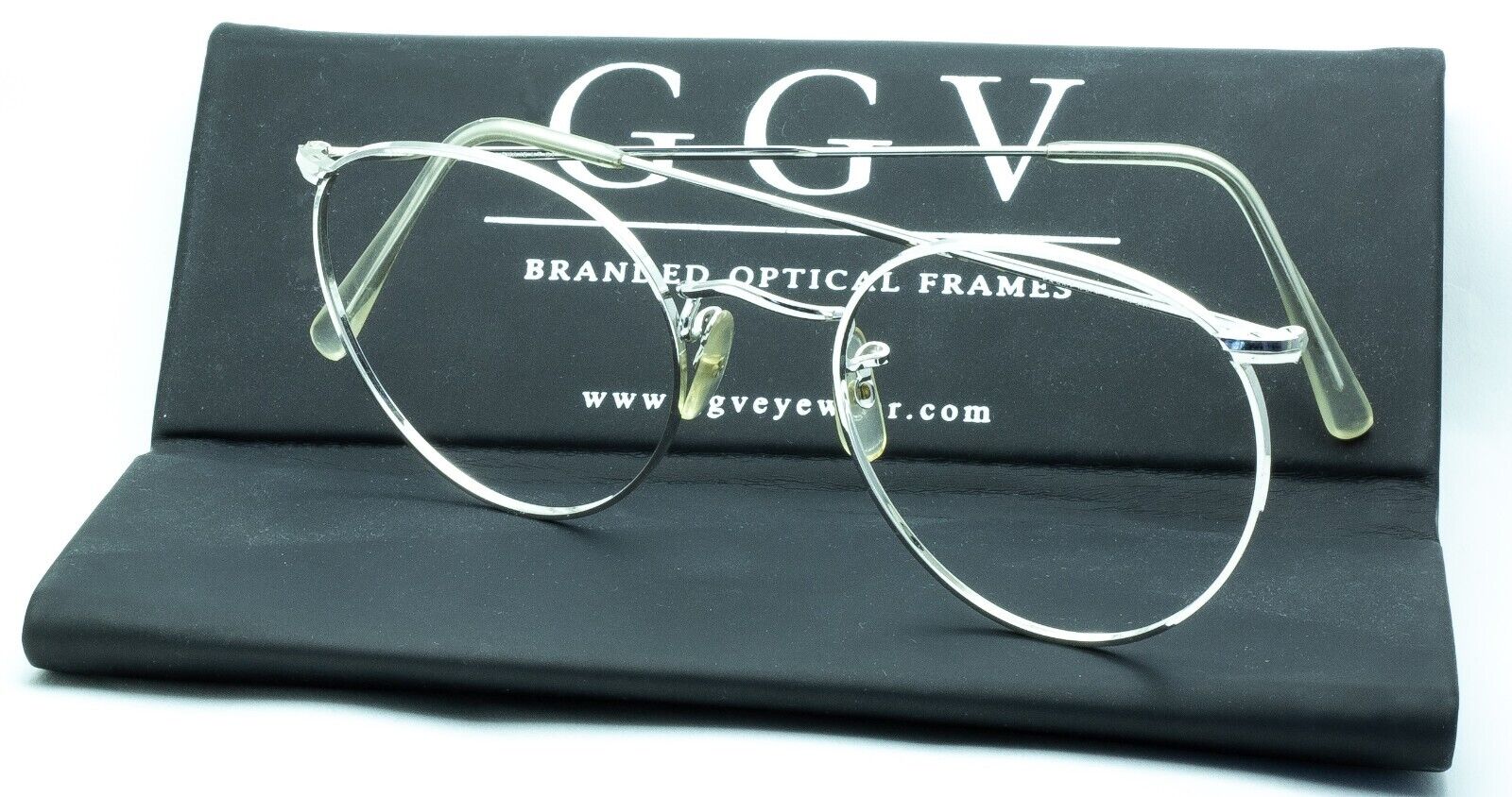 ALGHA (SAVILE ROW) 12KT GF Rhodium Beaufort Panto 50x20mm RX Optical Glasses New