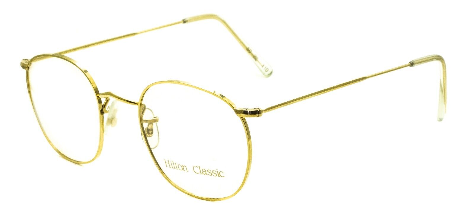 Hilton Classic 3 (SAVILE ROW) Quadra Gold 50x22mm FRAMES RX Optical - New NOS