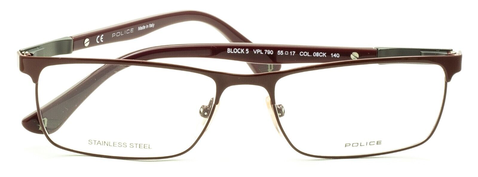 POLICE BLOCK 5 VPL790 COL.08CK 55mm Eyewear FRAMES RX Optical Eyeglasses - New