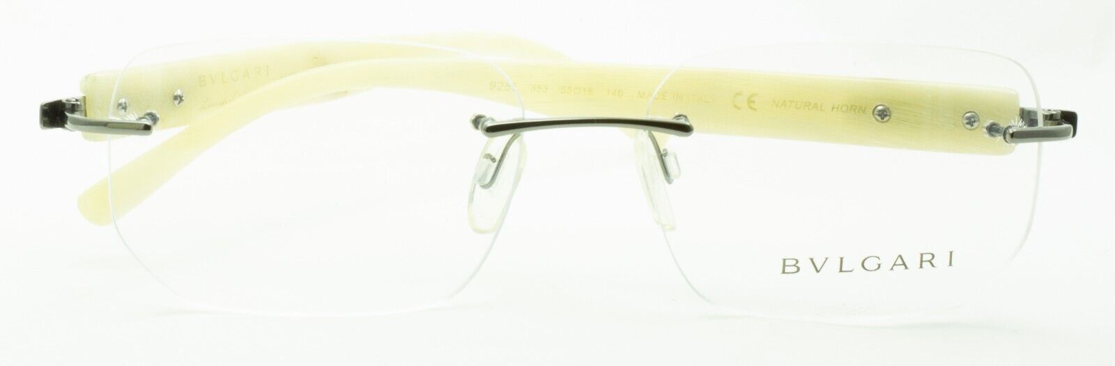 BVLGARI 9252 353 55mm Natural Horn Eyewear RX Optical Glasses FRAMES NEW - Italy