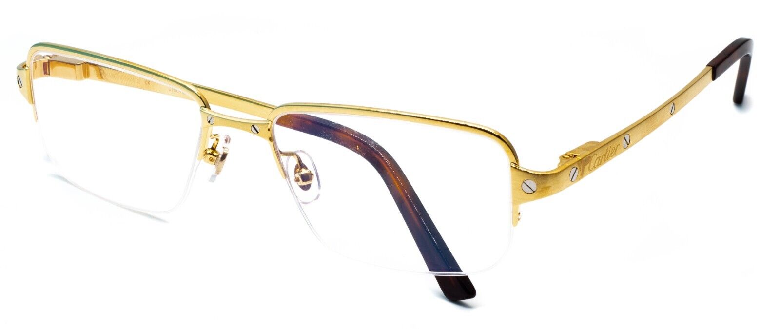 CARTIER CT0041O 001 55mm Gold Eyewear FRAMES RX Optical France Glasses - New