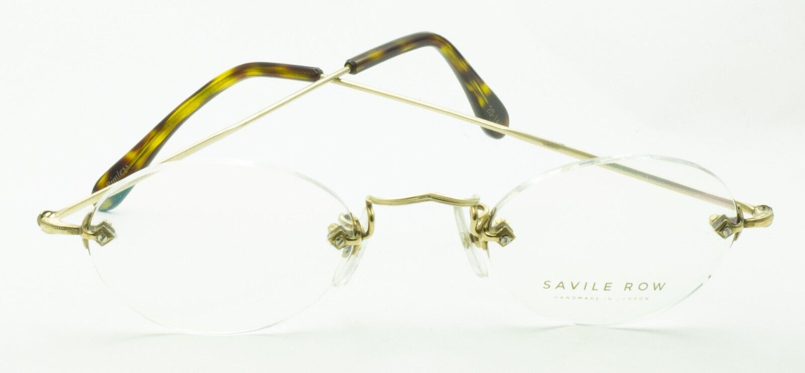 SAVILE ROW ENGLAND Gold 45x18mm RIMLESS  RX Optical Eyeglasses Frames Glasses