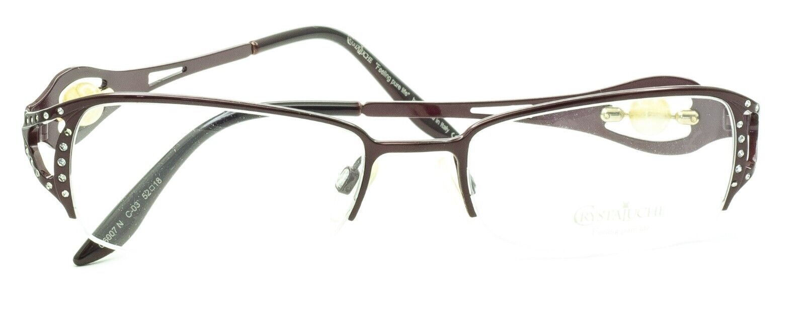 CRYSTALUCHE C-6007N C-03 52mm Vintage Eyewear FRAMES RX Optical - New Italy