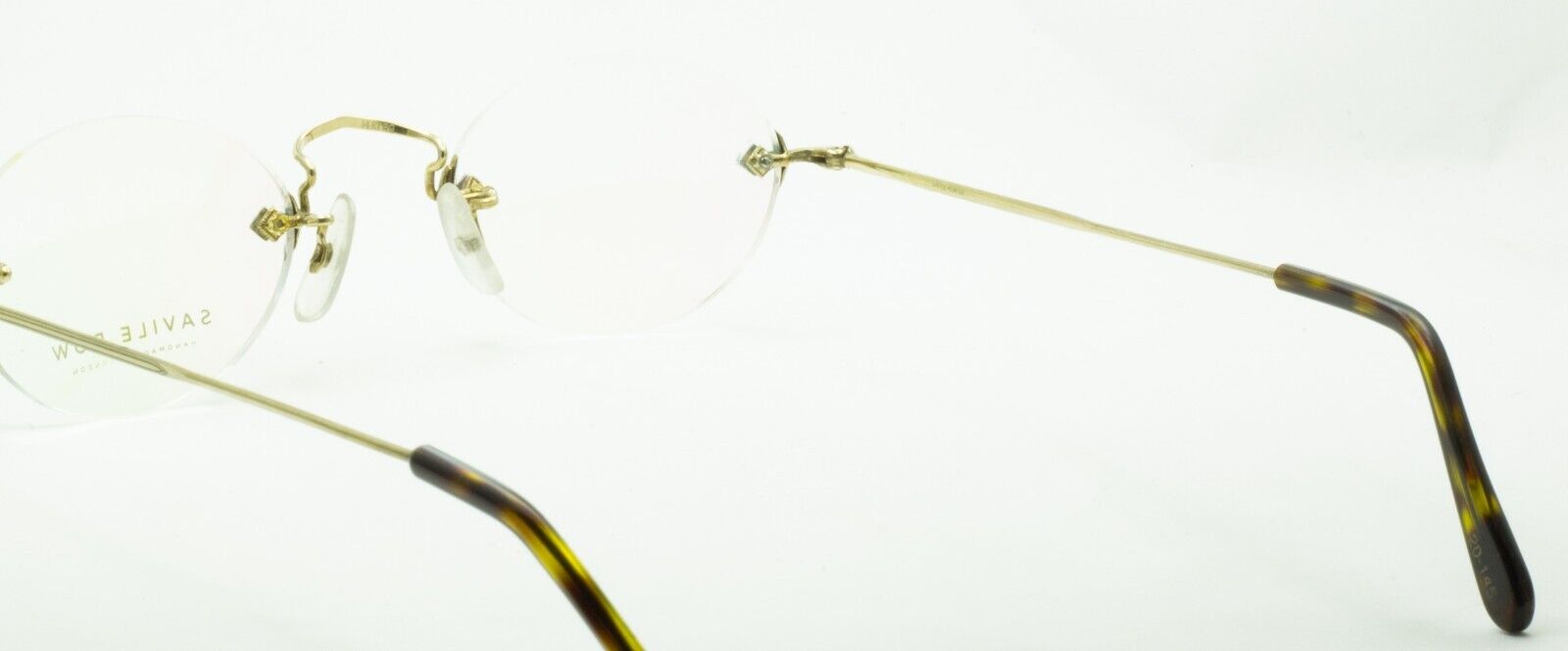 SAVILE ROW ENGLAND Gold 45x18mm RIMLESS  RX Optical Eyeglasses Frames Glasses