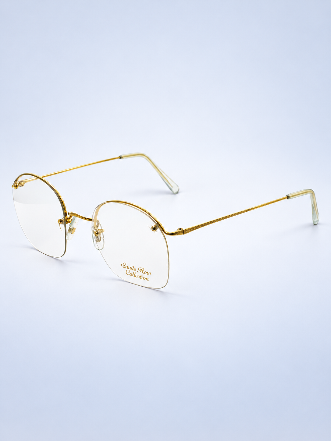 SAVILE ROW ENGLAND Rimway Gold 53x19mm Eyewear FRAMES RX Optical Eyeglasses -NOS