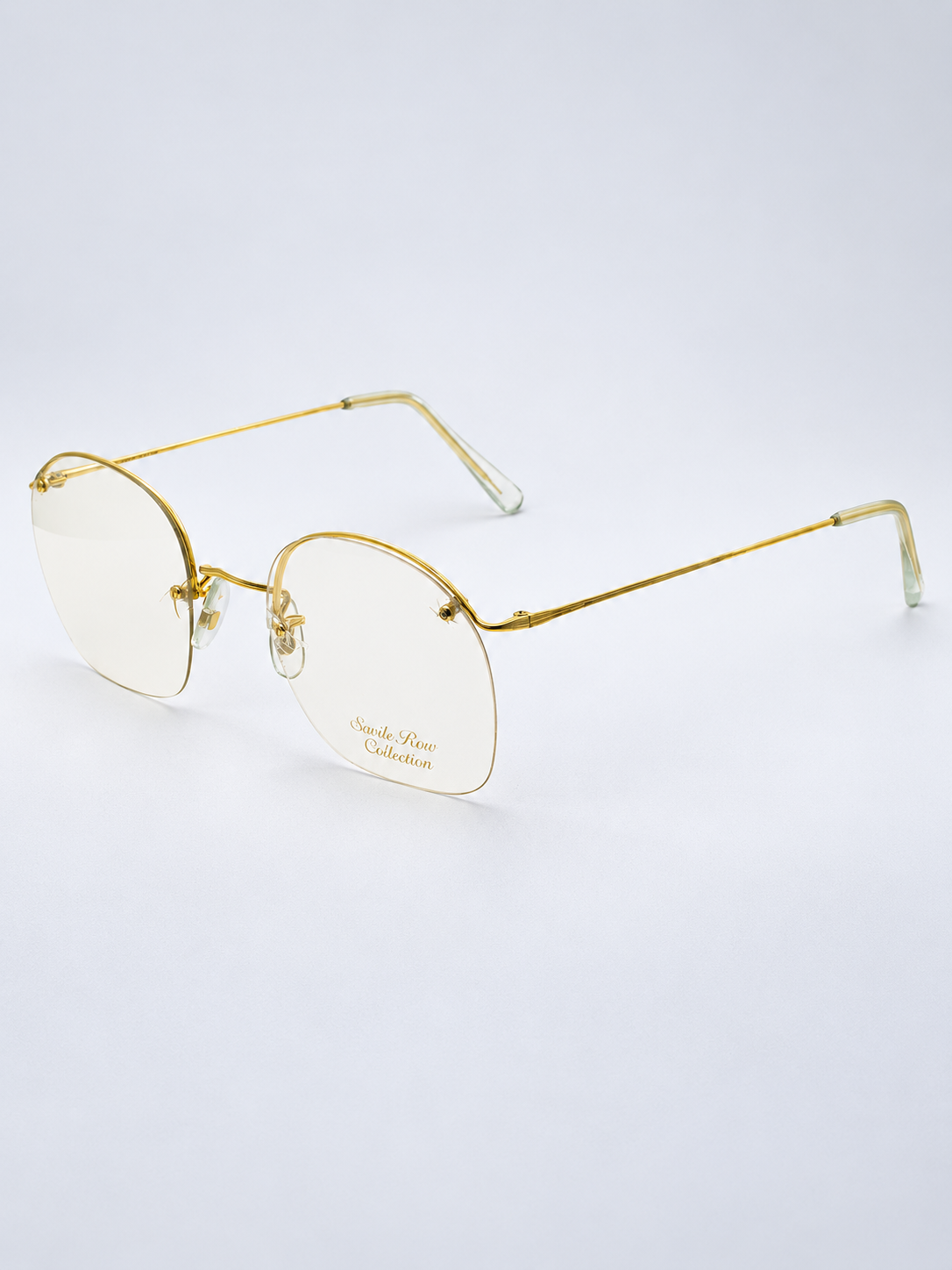 SAVILE ROW ENGLAND Rimway Gold 52x20mm Eyewear FRAMES RX Optical Eyeglasses -NOS