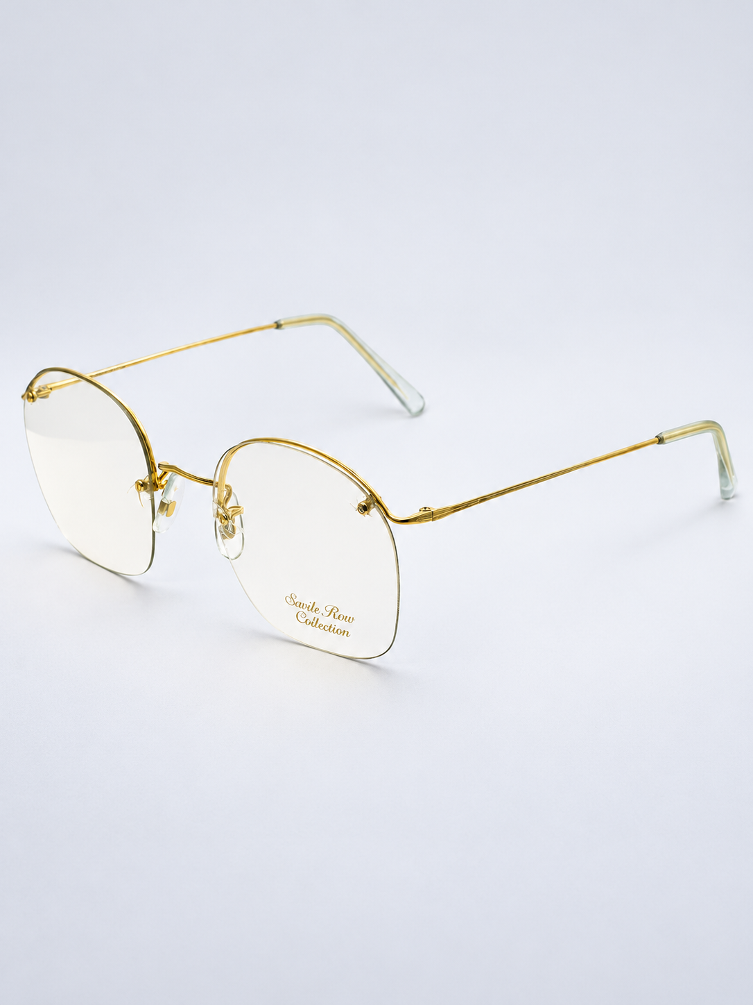 SAVILE ROW ENGLAND Rimway Gold 54x22mm Eyewear FRAMES RX Optical Eyeglasses -NOS