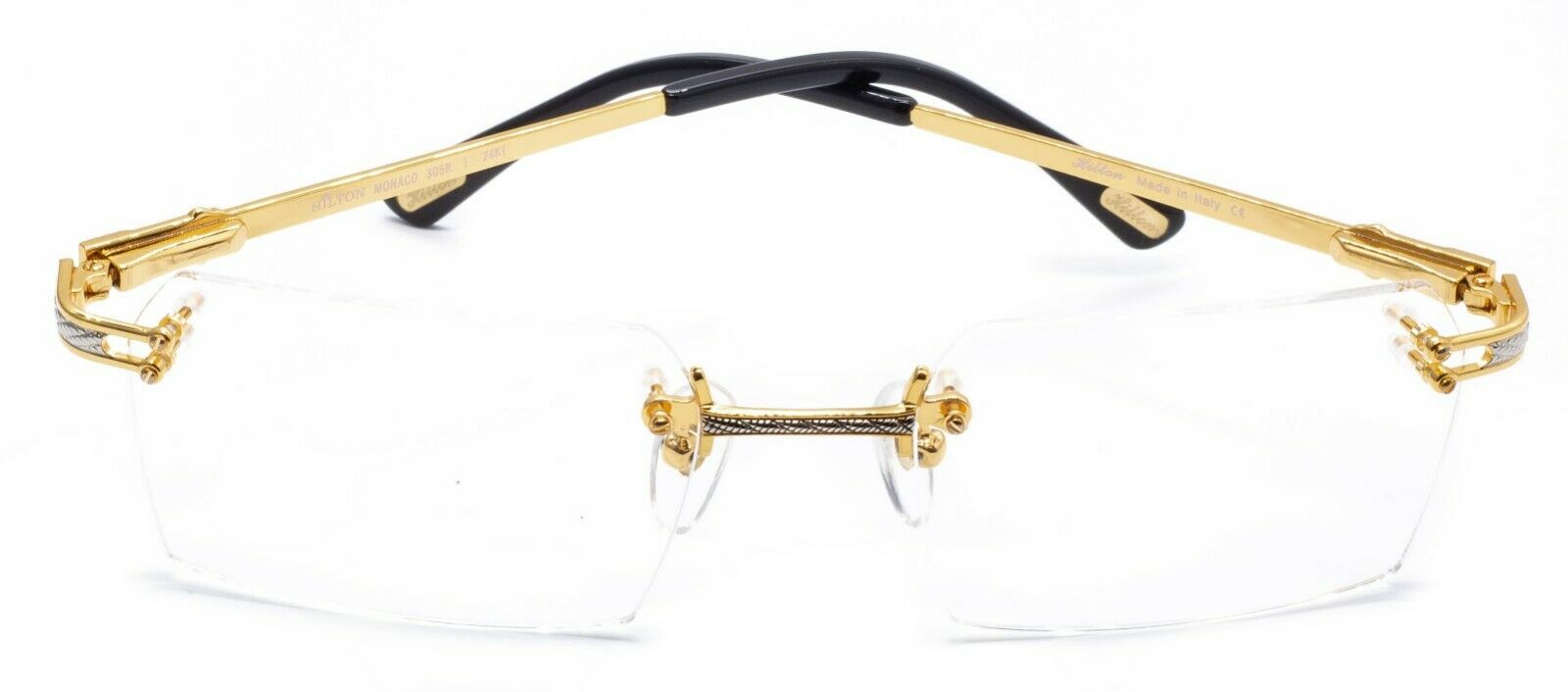 Hilton Eyewear Vintage Monaco 305R 1 24KT 56x19mm FRAMES RX Optical - New NOS