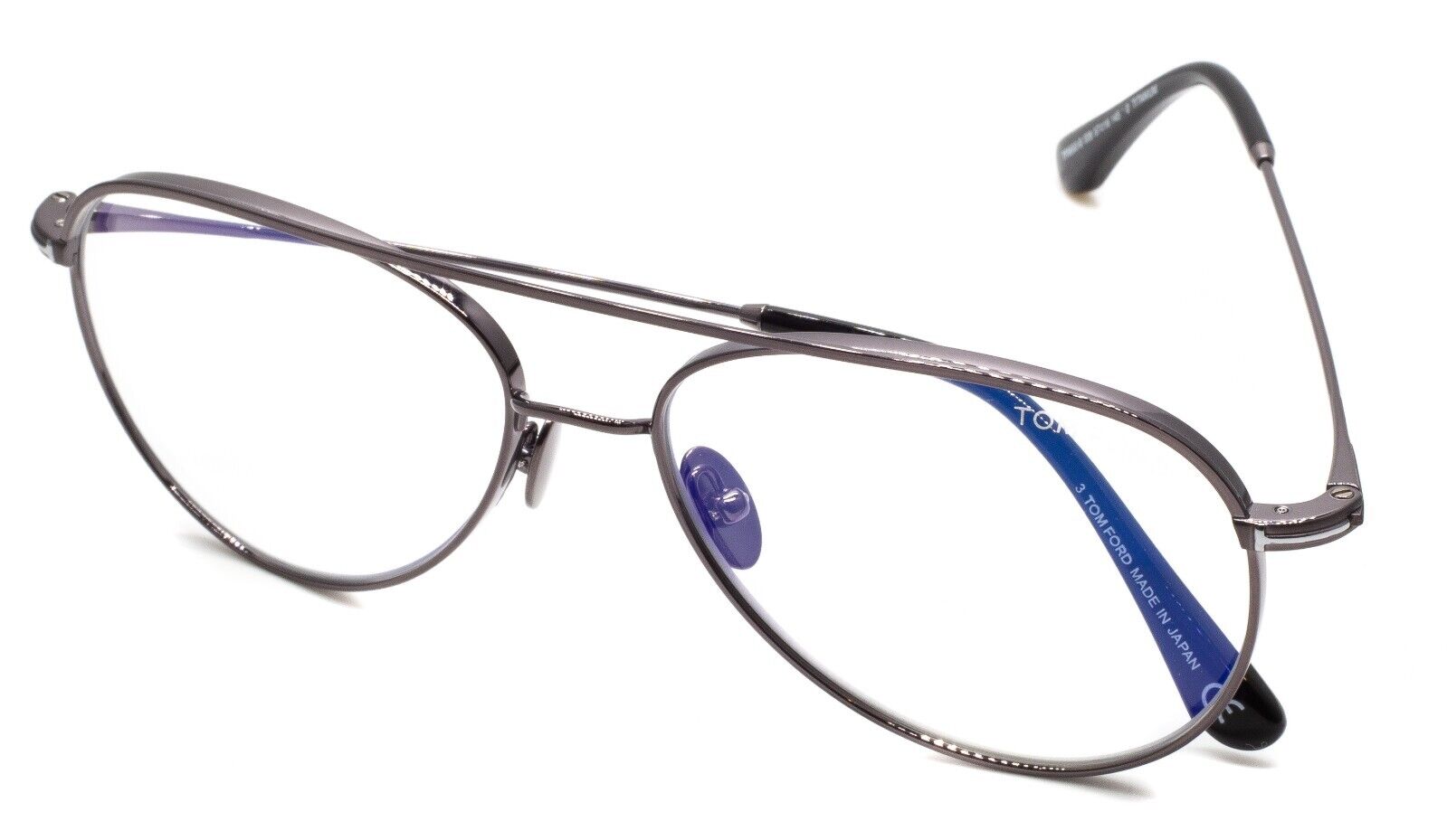 TOM FORD TF5693-B 008 57mm TITANIUM Blue Block Glasses Eyewear RX BNIB - Japan