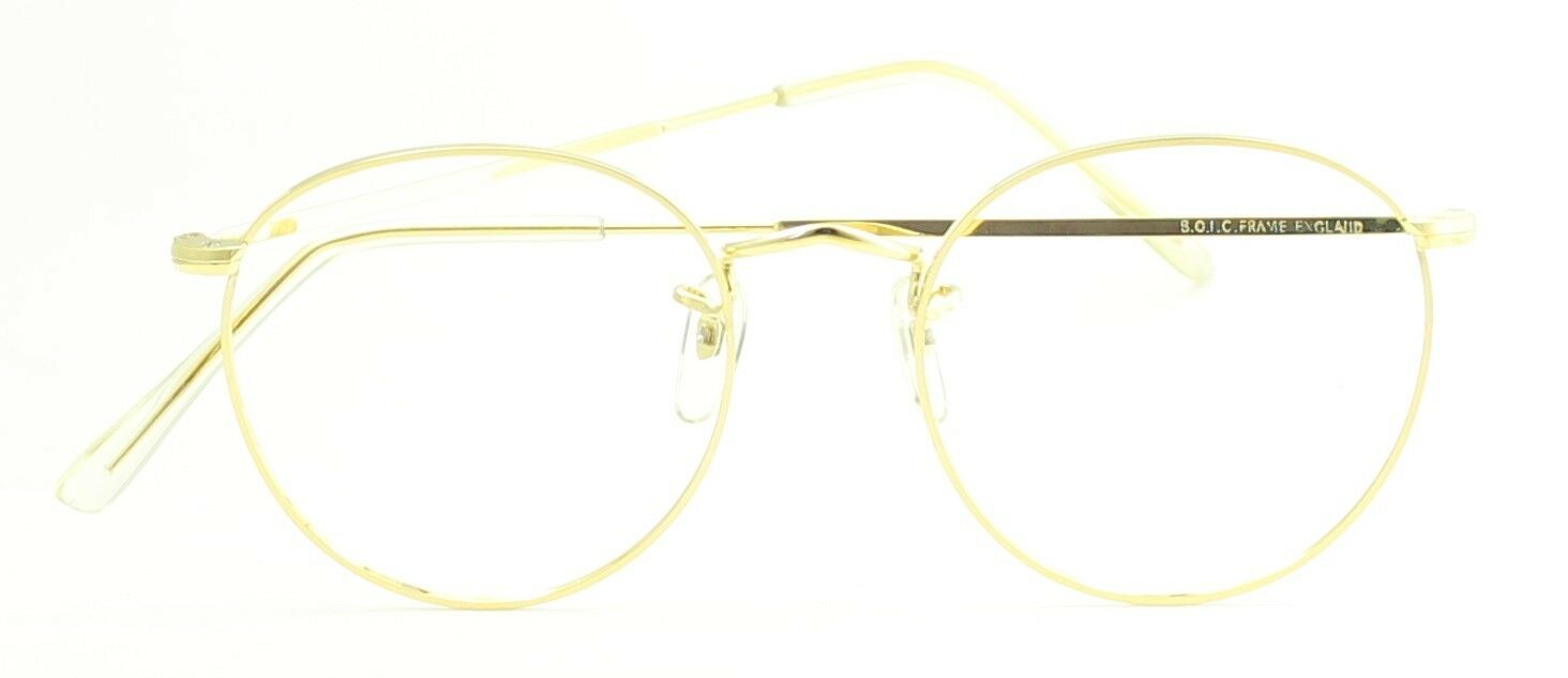 B.O.I.C. (SAVILE ROW) ENGLAND Gold 49x18mm PANTO Round RX Optical Eyeglasses NOS