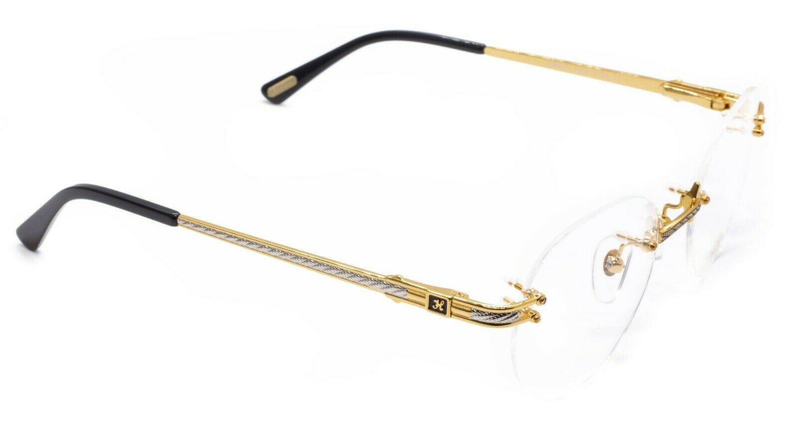 Hilton Eyewear Vintage Monaco 304R 1 24KT 52x19mm Gold FRAMES RX Optical - NOS