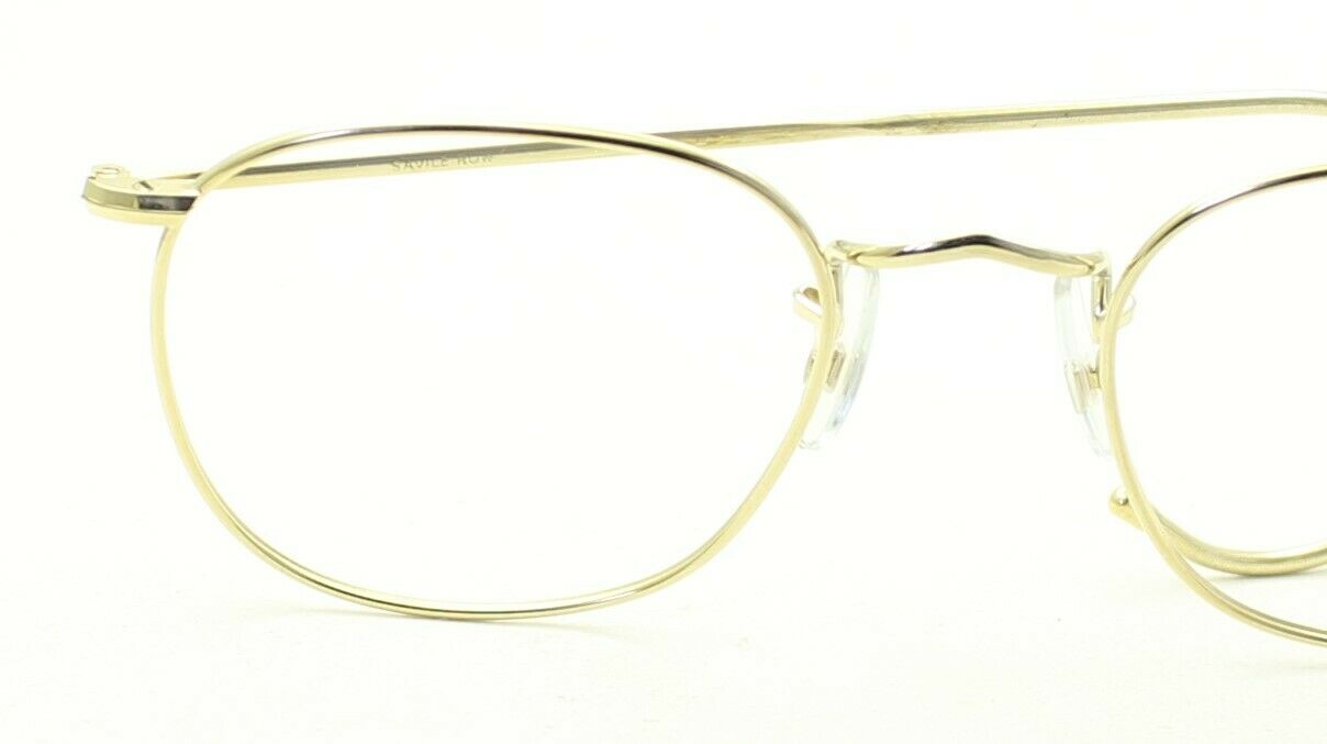 SAVILE ROW ENGLAND Gold 48x18mm PANTO Quadra RX Optical Eyeglasses Frames - NOS