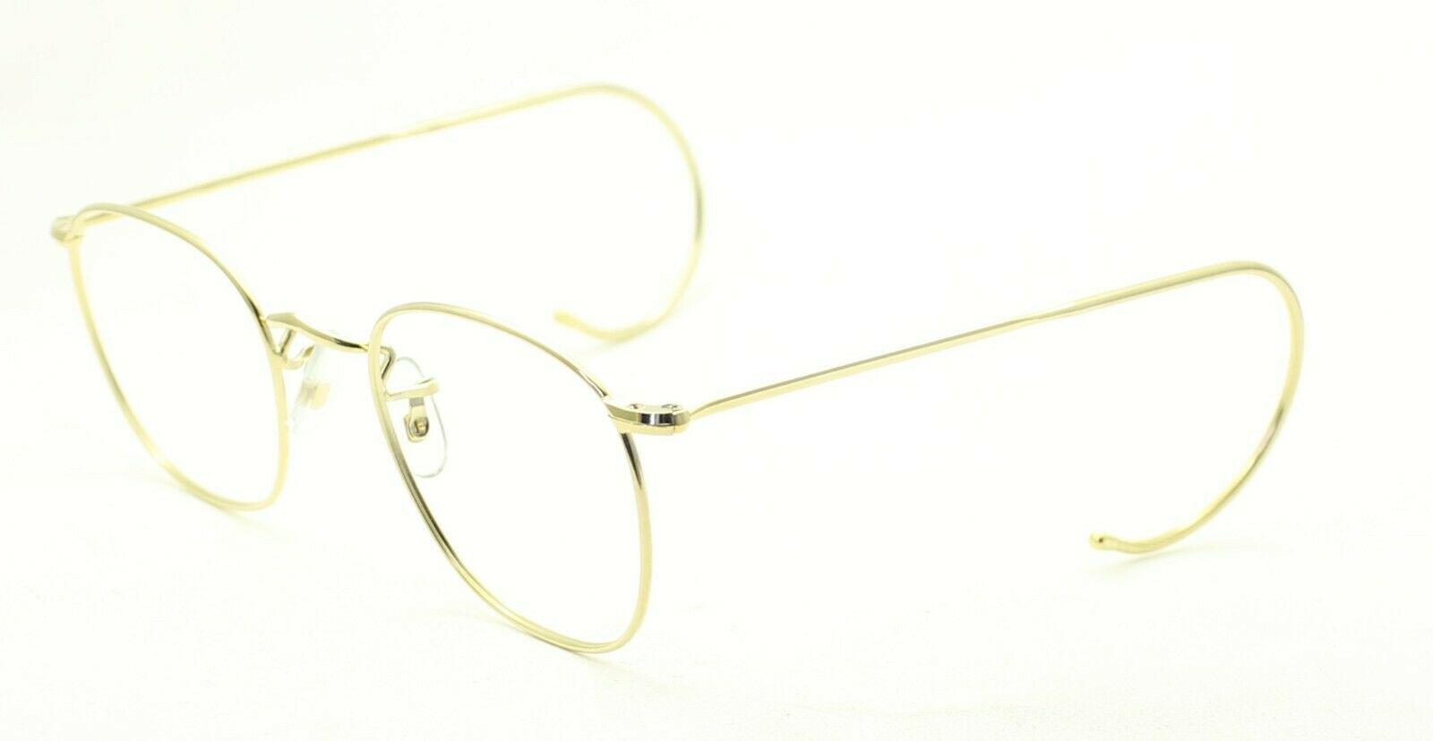 SAVILE ROW ENGLAND Gold 48x18mm PANTO Quadra RX Optical Eyeglasses Frames - NOS