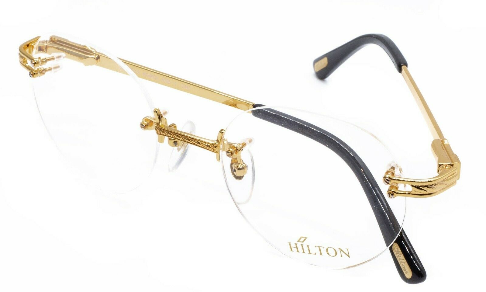 Hilton Eyewear Vintage Monaco 304R 2 24KT 52x19mm FRAMES RX Optical - New NOS