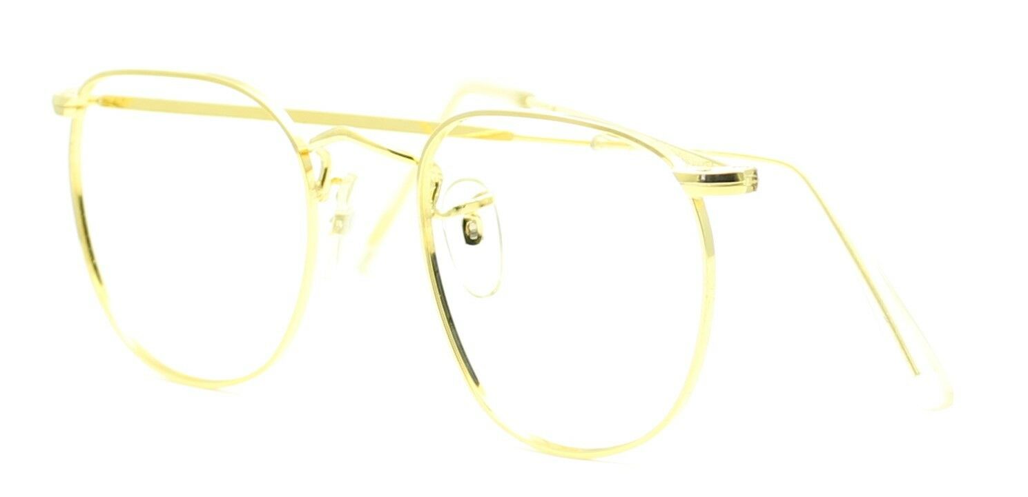 B.O.I.C. (SAVILE ROW) ENGLAND Gold 46x20mm PANTO Quadra RX Optical EyeglassesNOS