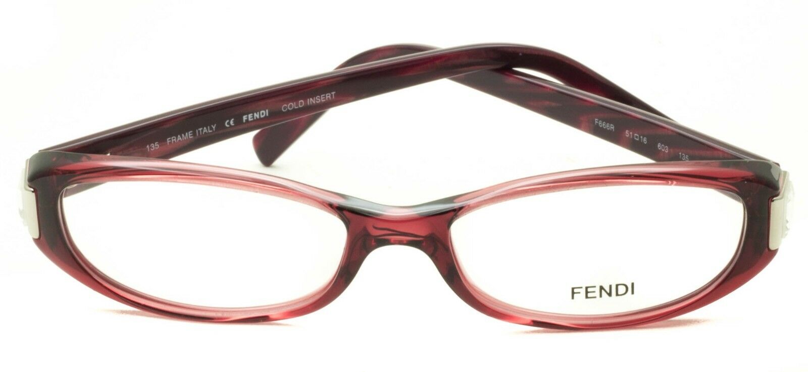 FENDI F666R 603 51mm Eyewear RX Optical FRAMES NEW Glasses Eyeglasses BNIB Italy