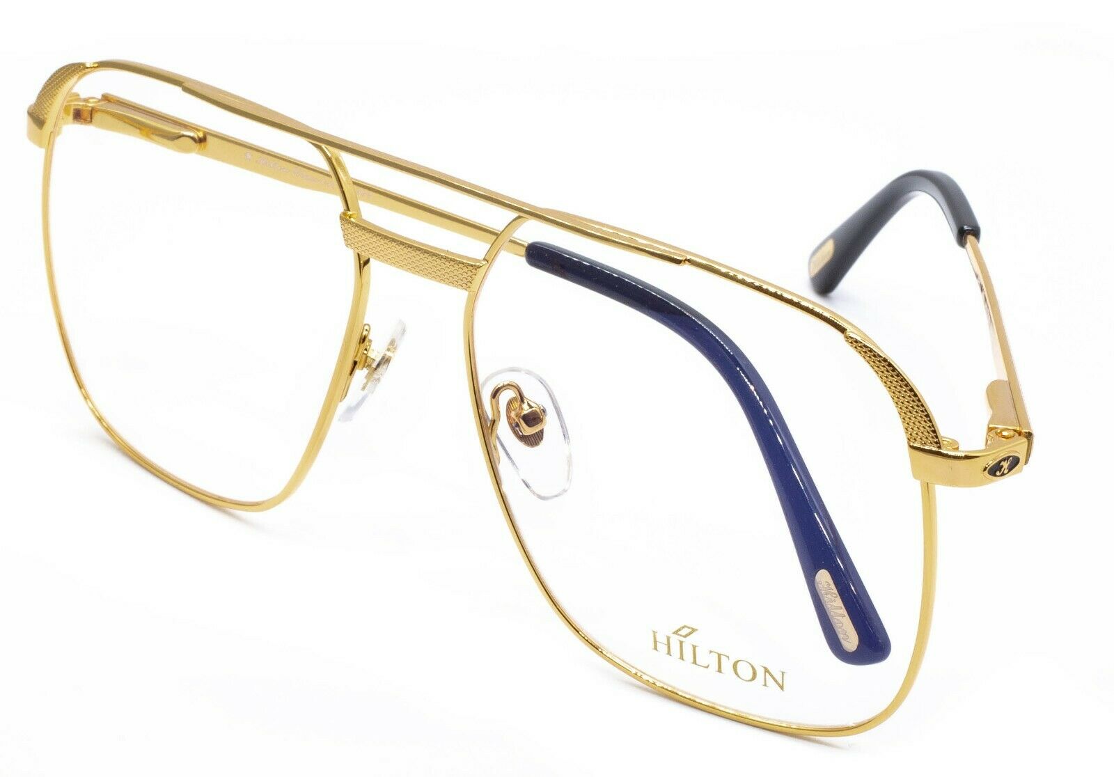 Hilton Eyewear Vintage Class 010 995 24KT 60x18mm FRAMES RX Optical - New NOS