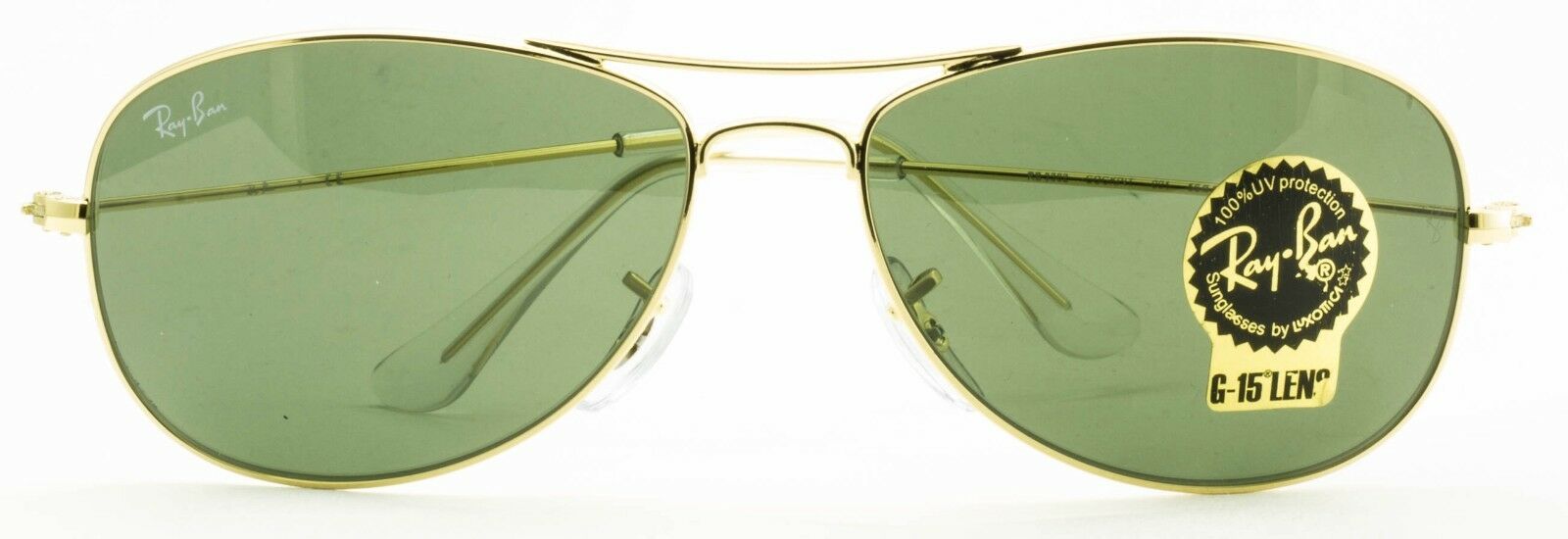 RAY BAN RB 3362 COCKPIT 001 3N Aviator Large Metal Sunglasses Shades New - Italy