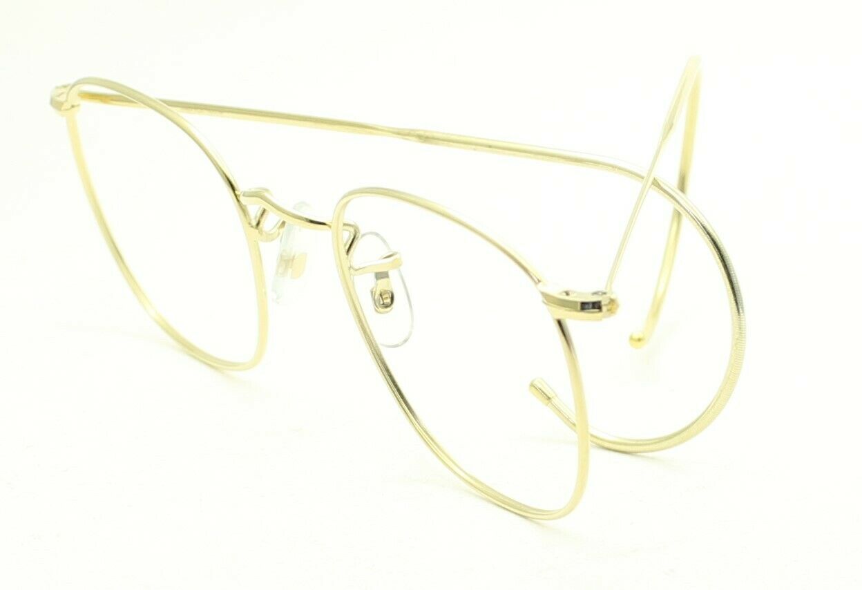 SAVILE ROW ENGLAND Gold 48x18mm PANTO Quadra RX Optical Eyeglasses Frames - NOS