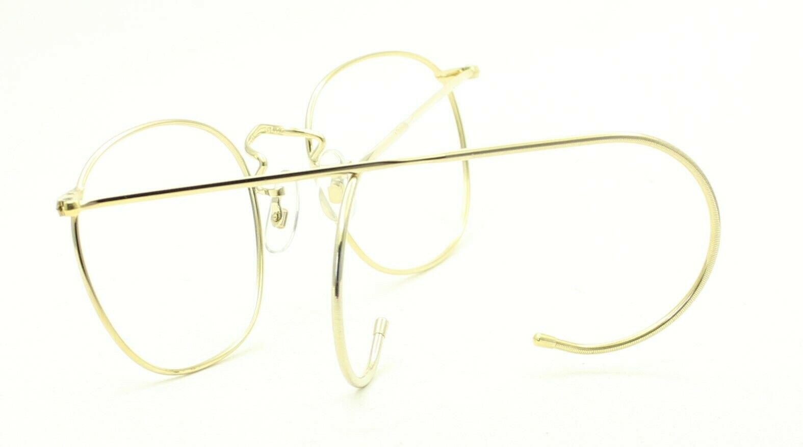 SAVILE ROW ENGLAND Gold 48x18mm PANTO Quadra RX Optical Eyeglasses Frames - NOS