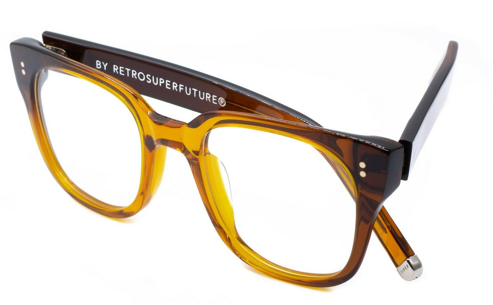 RETROSUPERFUTURE 4CC/R Numero 8 1/2 FW17 Dark Amber 49mm RX Optical Eyeglasses