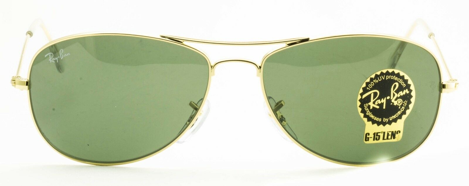 RAY BAN RB 3362 COCKPIT 001 3N Aviator Large Metal Sunglasses Shades New - Italy