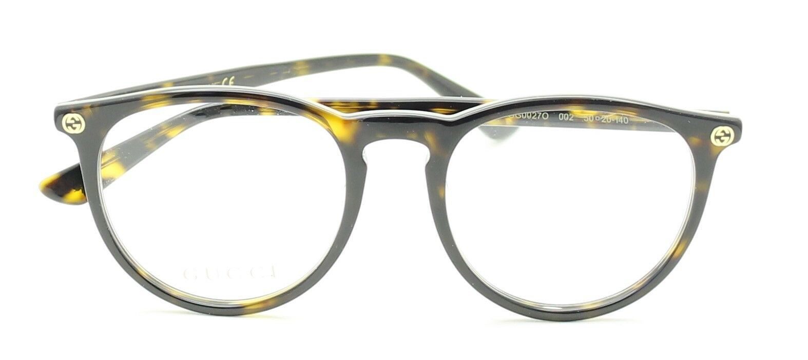 GUCCI GG 0027O 002 50mm Eyewear FRAMES Glasses RX Optical Eyeglasses New - Italy