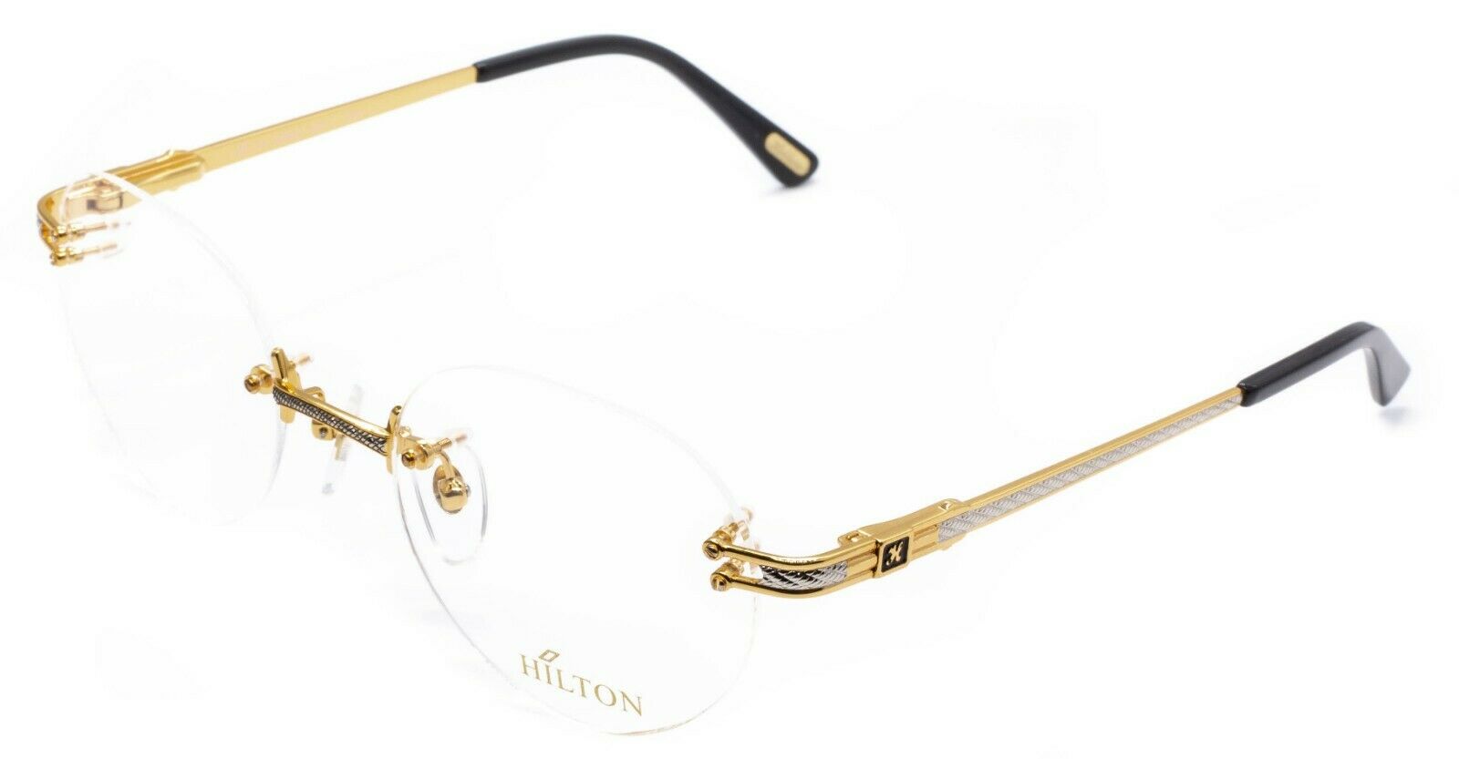 Hilton Eyewear Vintage Monaco 304R 1 24KT 52x19mm Gold FRAMES RX Optical - NOS