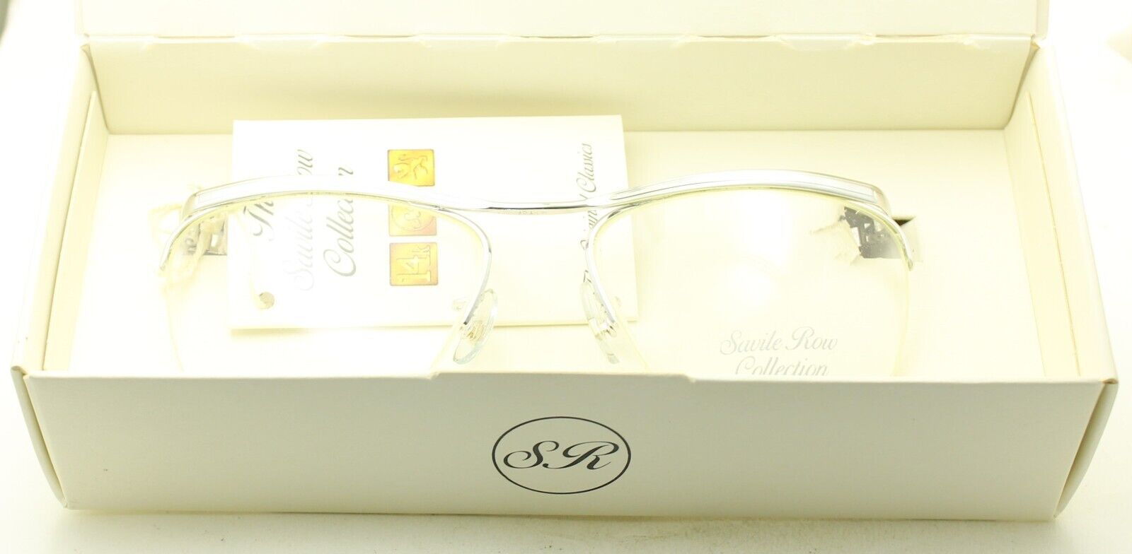 SAVILE ROW Dominor Supra Rhodium 52x20mm FRAMES RX Optical Glasses Eyewear - NOS