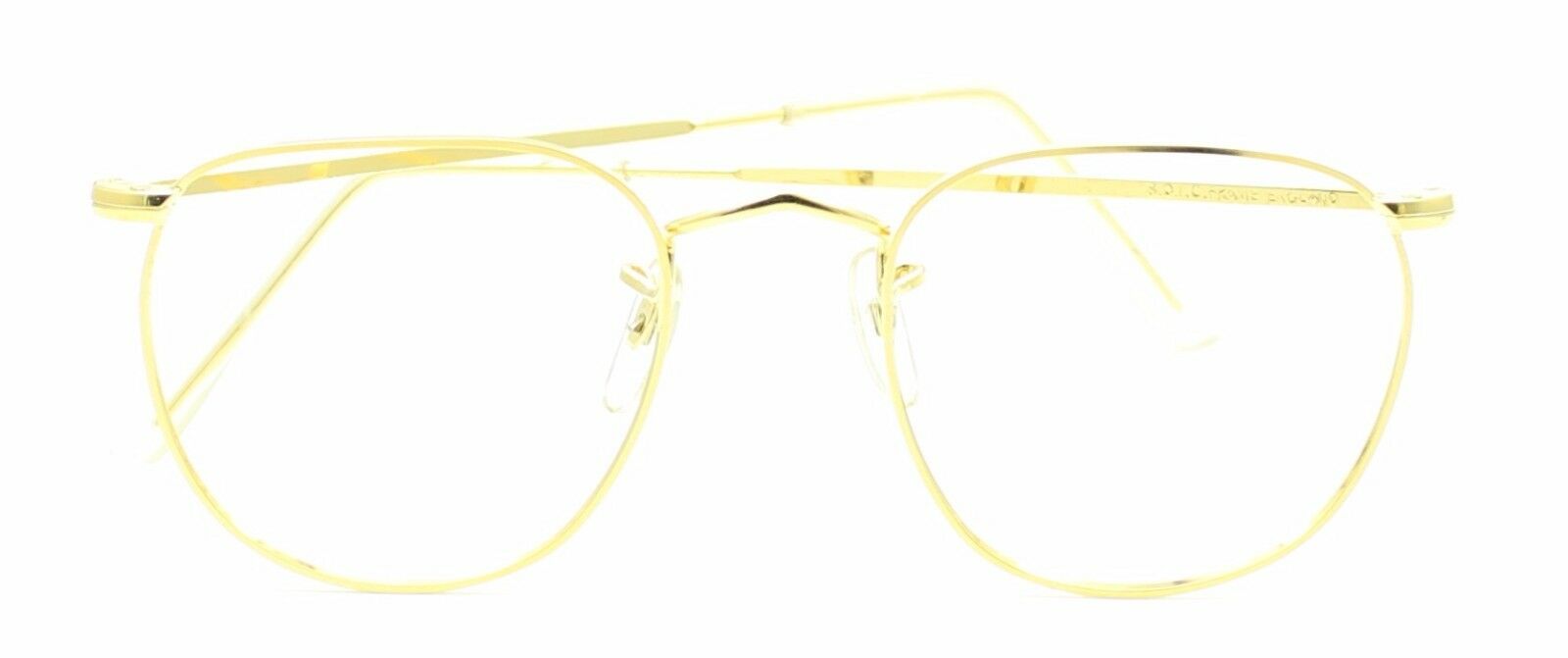 B.O.I.C. (SAVILE ROW) ENGLAND Gold 46x20mm PANTO Quadra RX Optical EyeglassesNOS