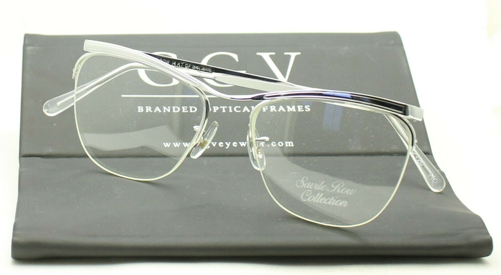 ALGHA (SAVILE ROW) Dominor Supra Rhodium 52x20mm FRAMES RX Optical Glasses - NOS