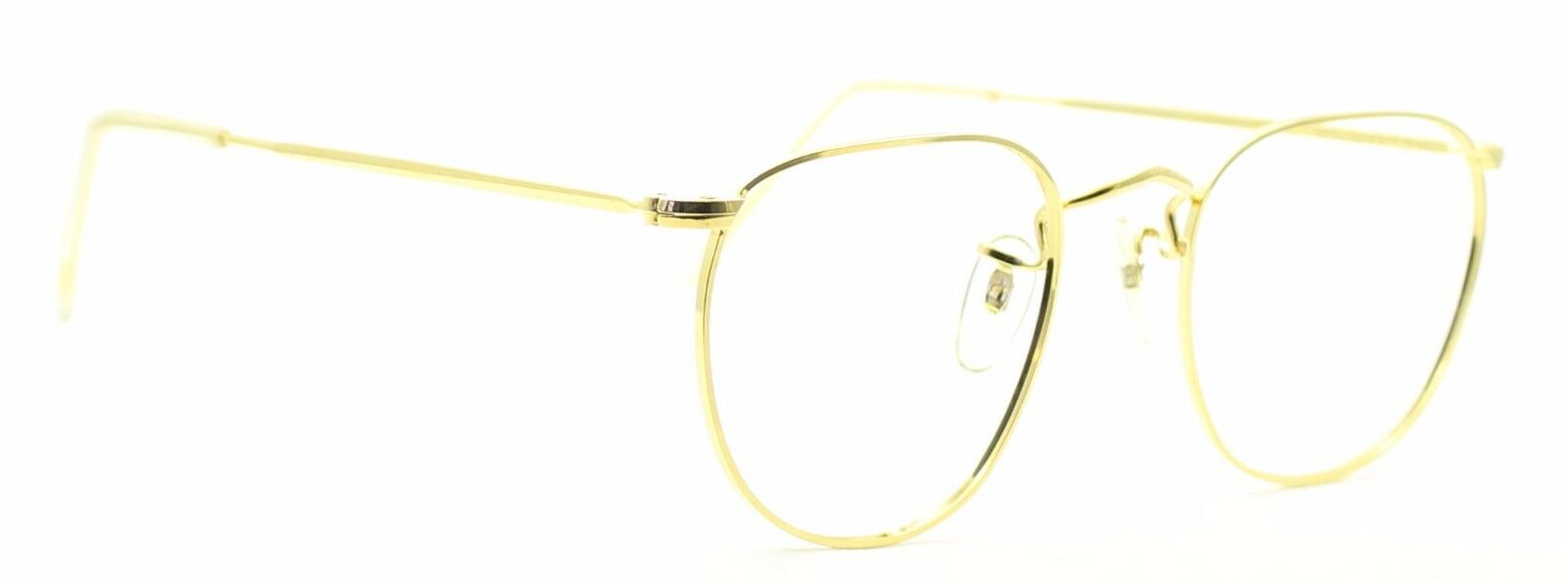 B.O.I.C. (SAVILE ROW) ENGLAND Gold 46x20mm PANTO Quadra RX Optical EyeglassesNOS