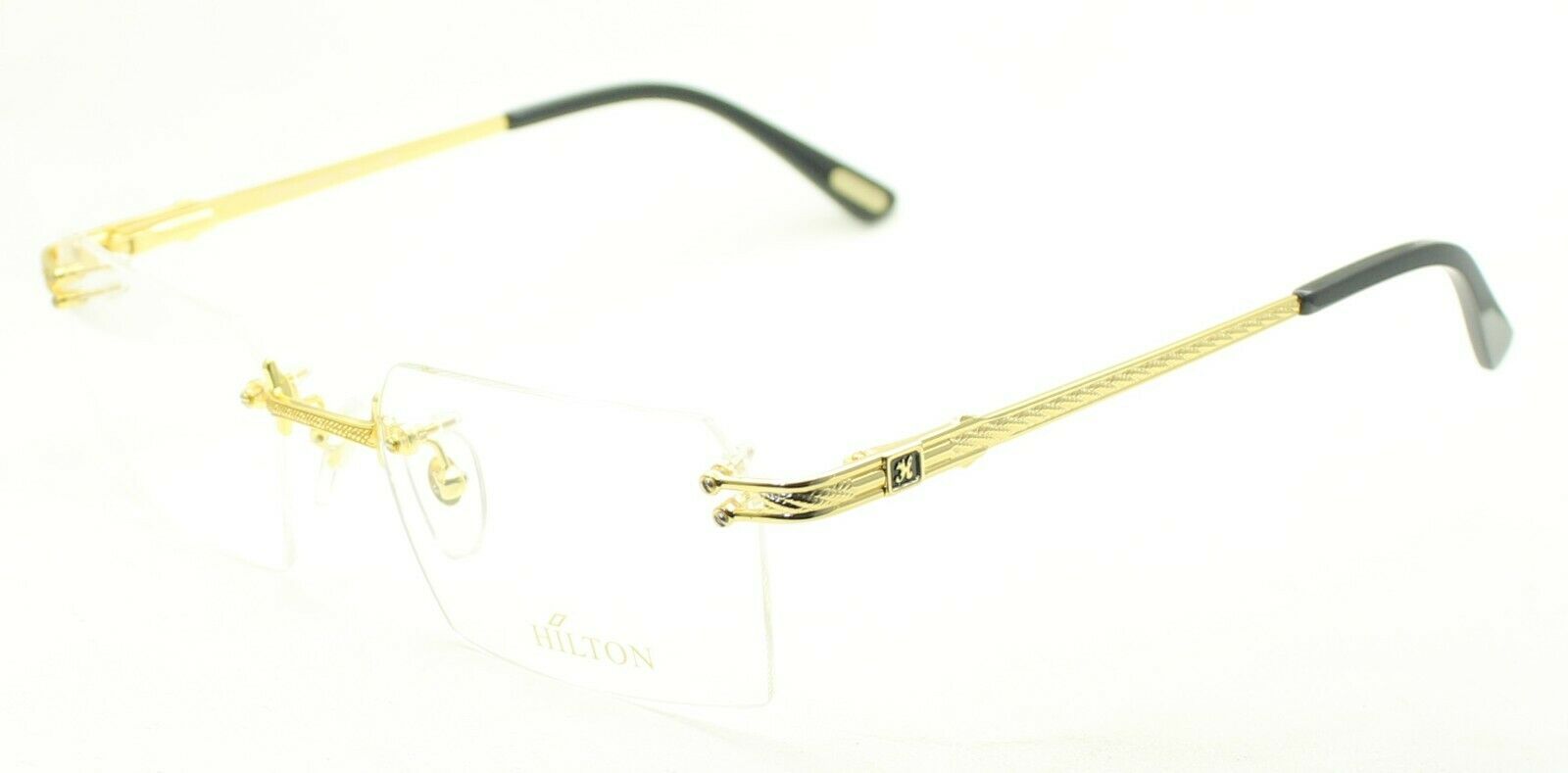 Hilton Eyewear Vintage Monaco 305R 2 24KT 56x19mm FRAMES RX Optical Glasses NOS