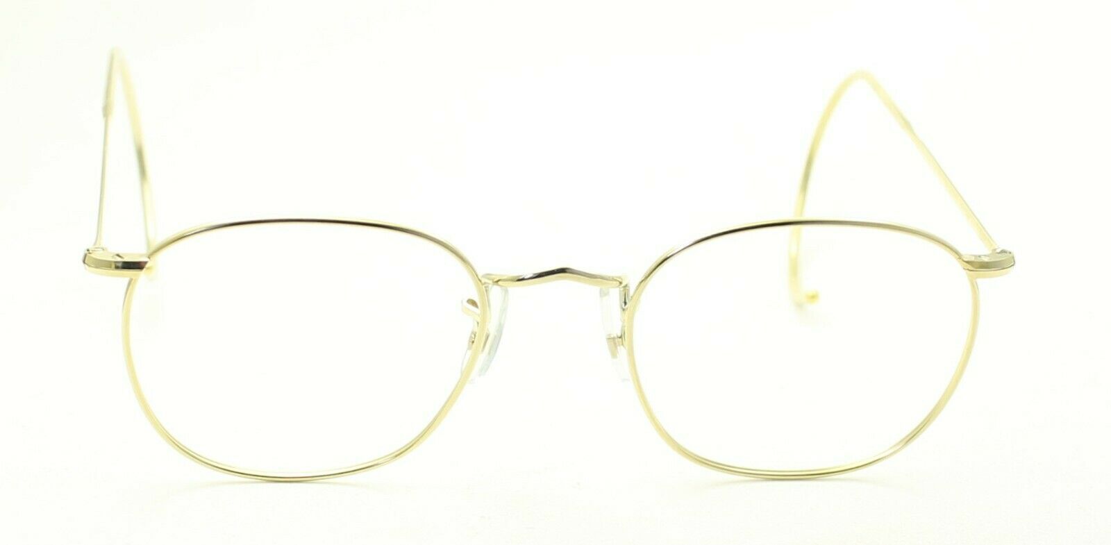 SAVILE ROW ENGLAND Gold 48x18mm PANTO Quadra RX Optical Eyeglasses Frames - NOS