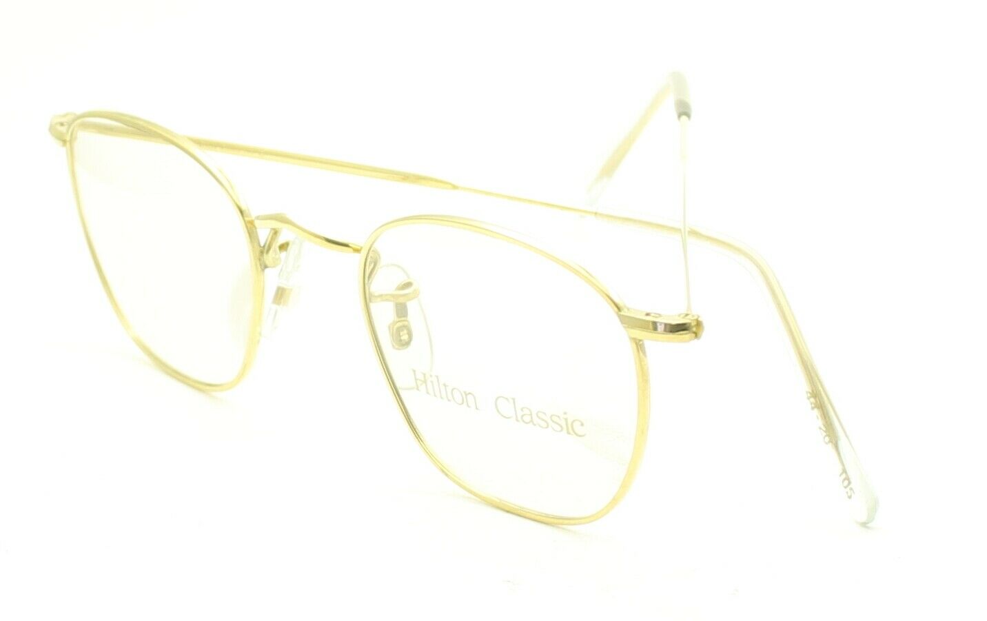 Hilton Classic 3 (SAVILE ROW) Quadra Gold 1036 44x20mm FRAMES RX Optical - NOS