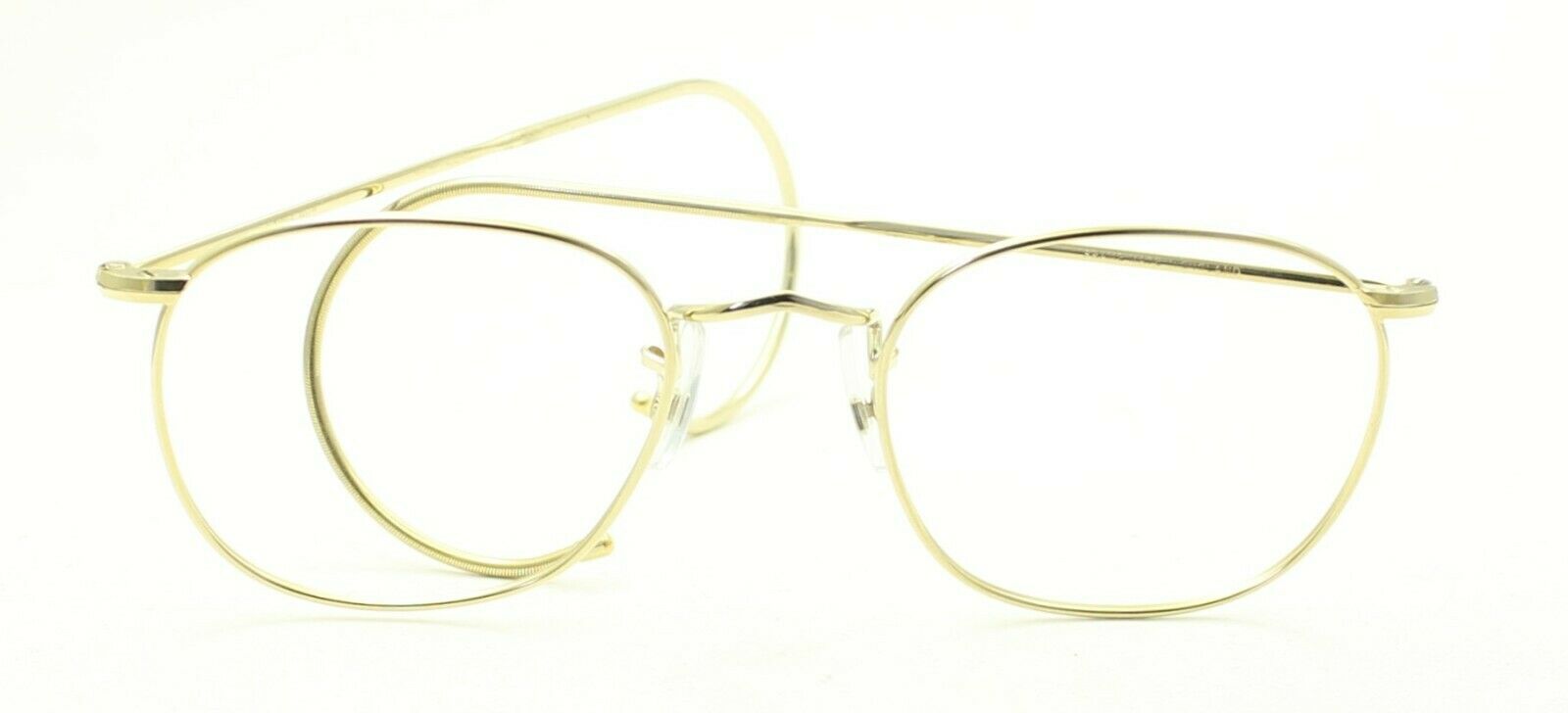 SAVILE ROW ENGLAND Gold 48x18mm PANTO Quadra RX Optical Eyeglasses Frames - NOS